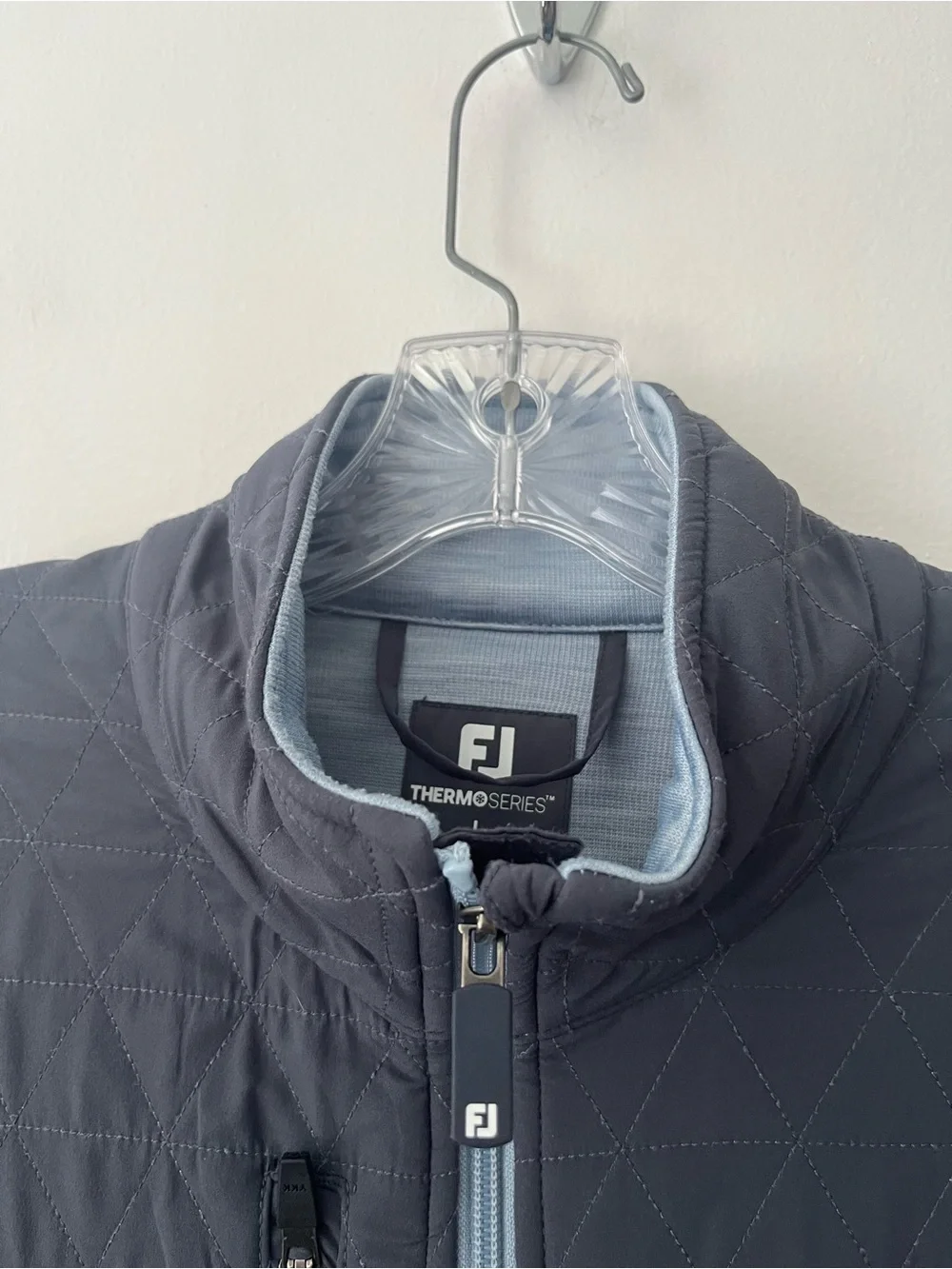 Footjoy Thermoseries Hybrid Mid Layer Golf Full Zip Jacket Gray Blue Large